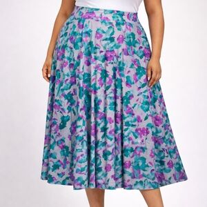 LulaRoe Womens 3XL Floral Water Color Print Long Summer Stretch Knit Maxi Skirt